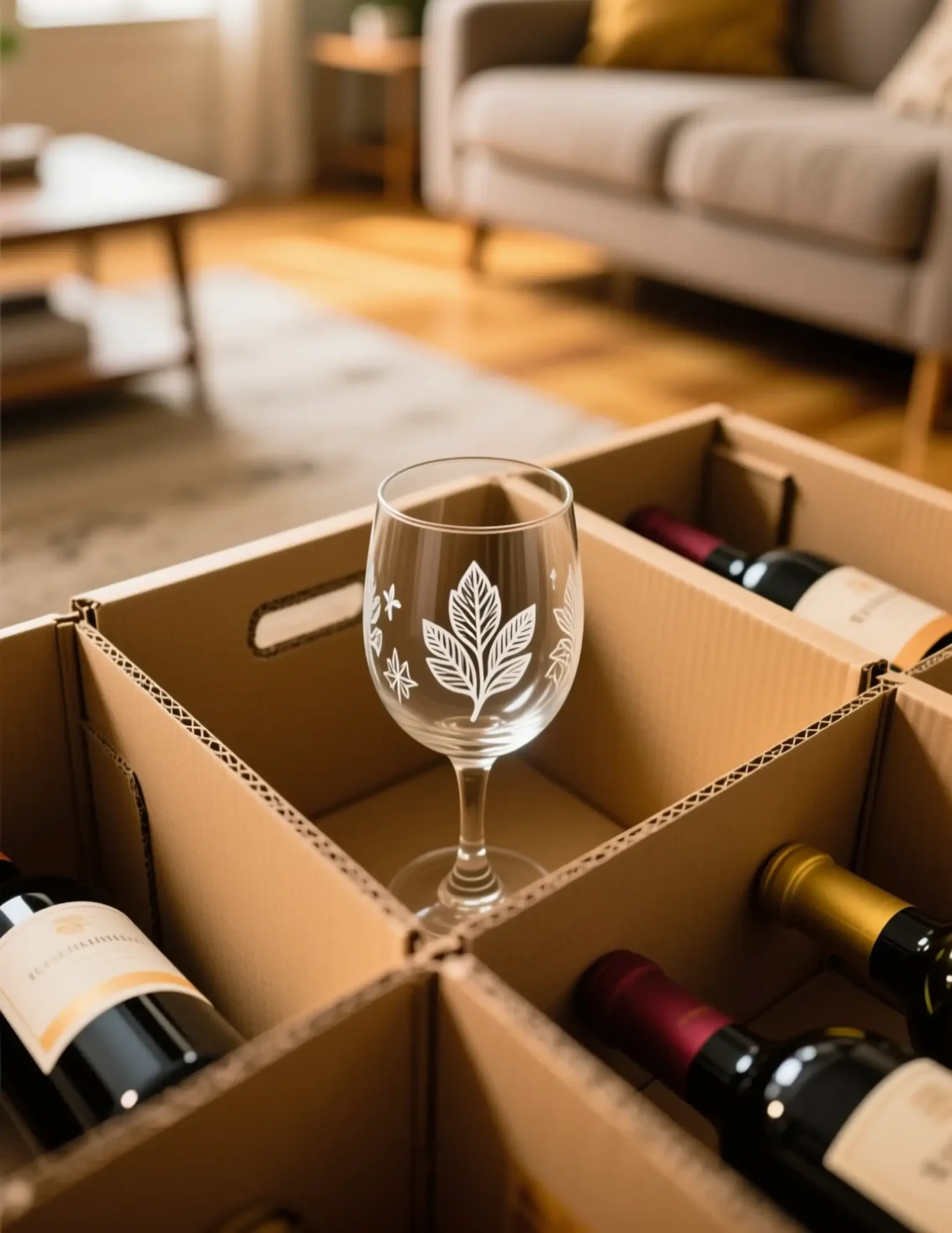 Goblet festive with showing a box safely slots of p wine the one cardboard in its image dividers placed 8