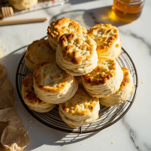 Flaky buttermilk brown tops the of biscuits oven out p fresh with image stacked 8 golden