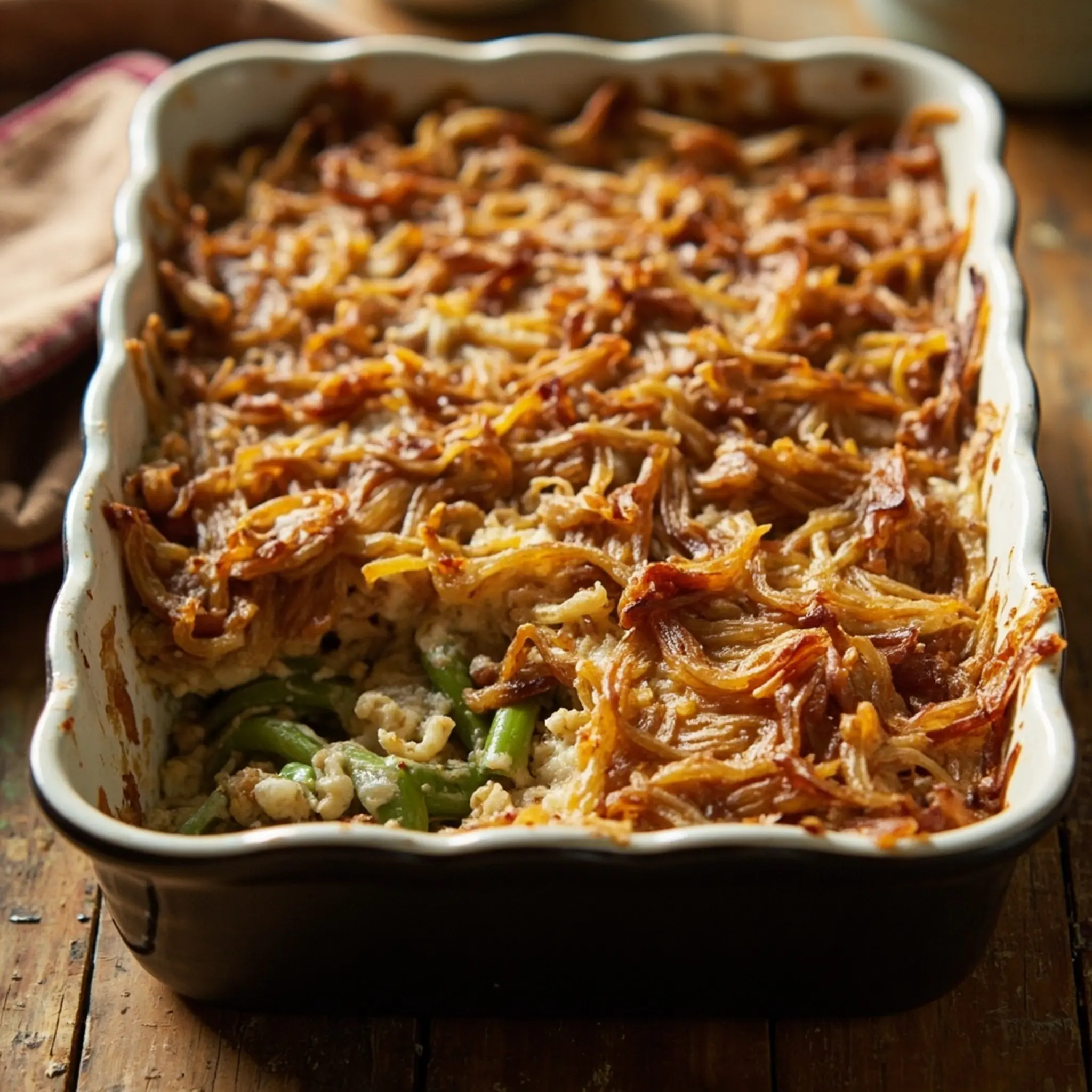 "The Ultimate Keto Thanksgiving Menu: 15 Recipes to Stay on Track" 8 Onion keto h3 casserole crispy topping bean green with 8