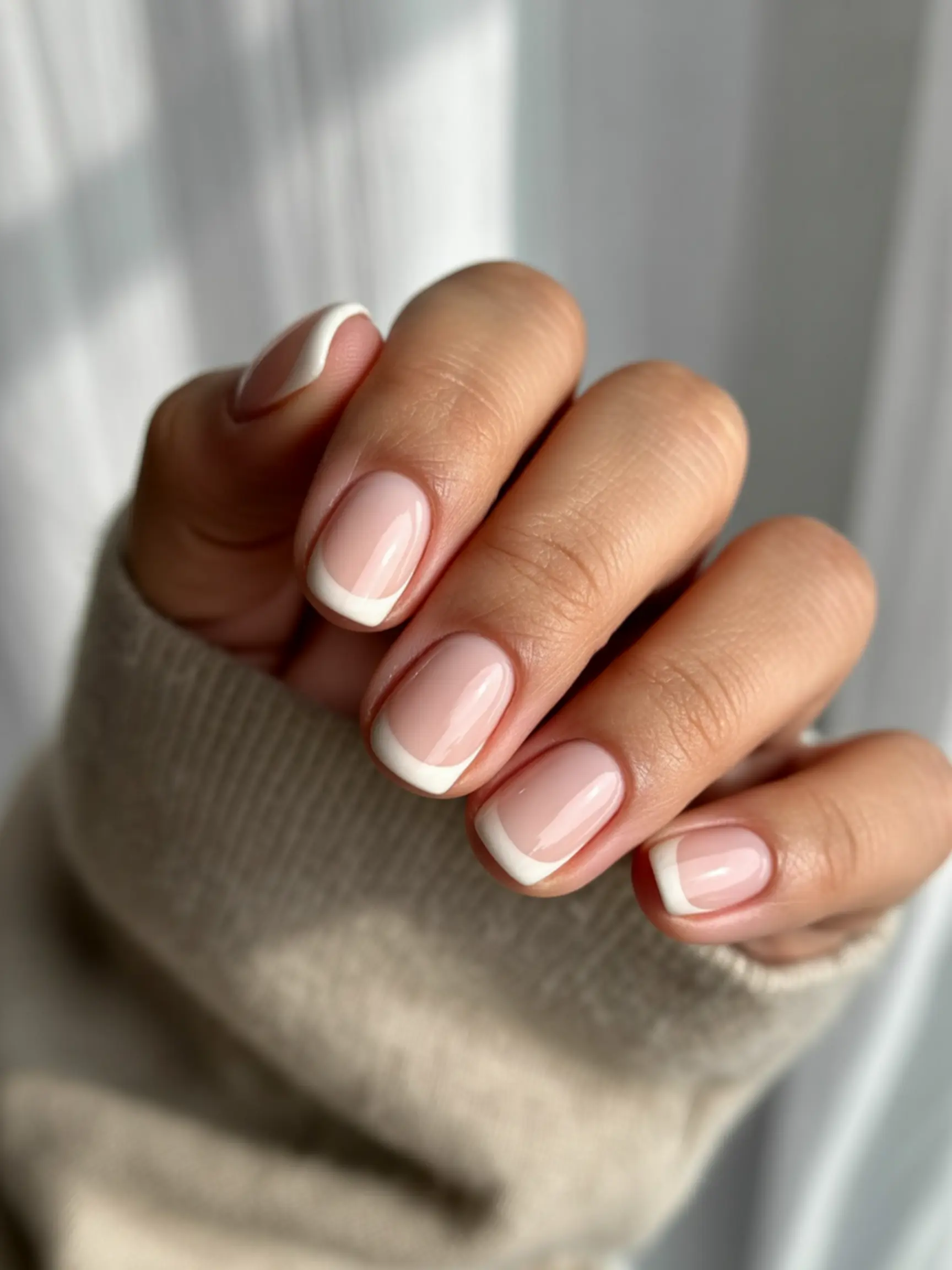 White base french with baby a up nude of creamy p natural boomer or soft manicure transition 8216 8217 close image from tip fade to 9