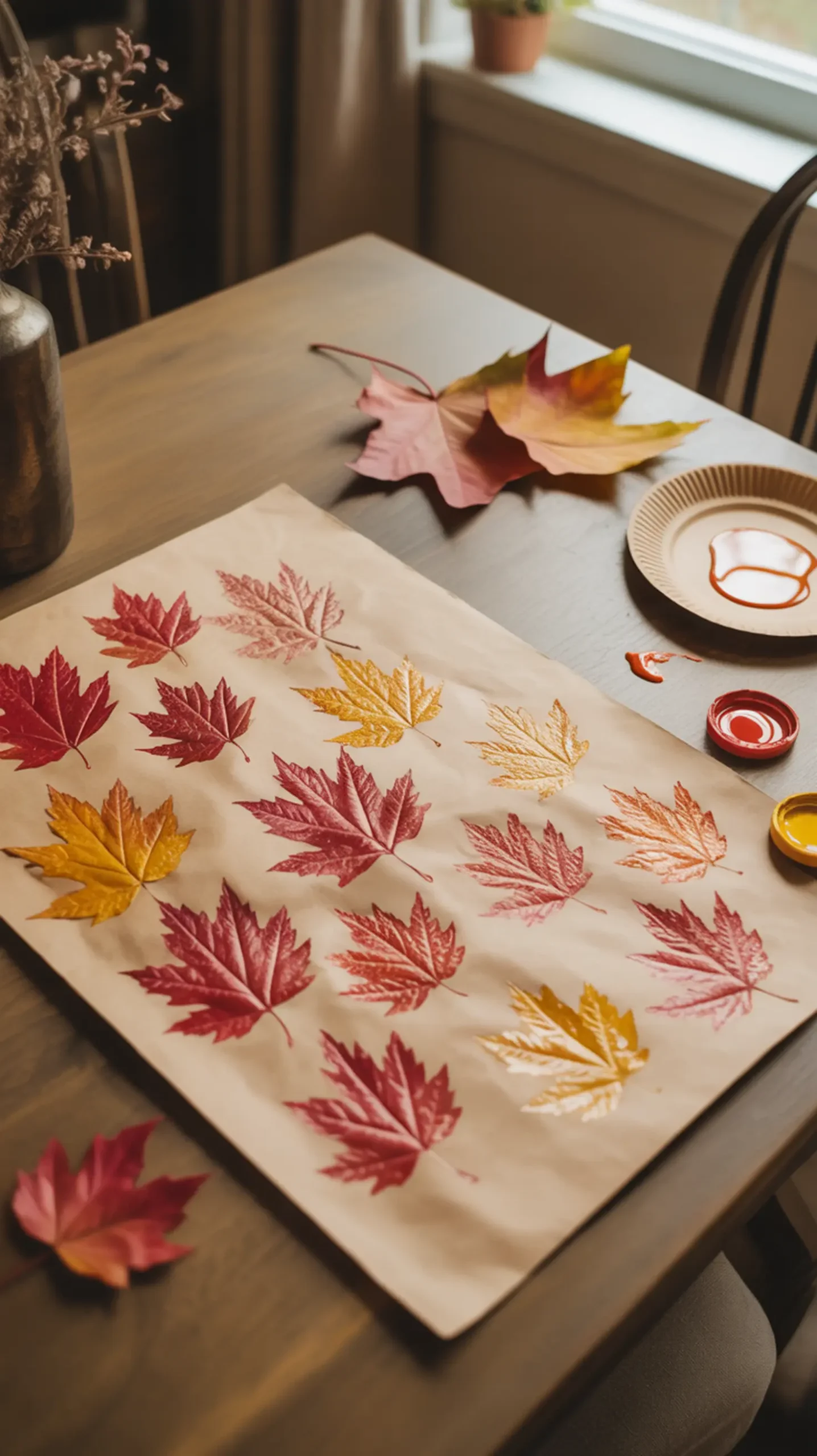 "20 Fun & Easy Thanksgiving Crafts for Preschoolers (Perfect for the Classroom)" 9 Placemats leaf h2 stamped 9