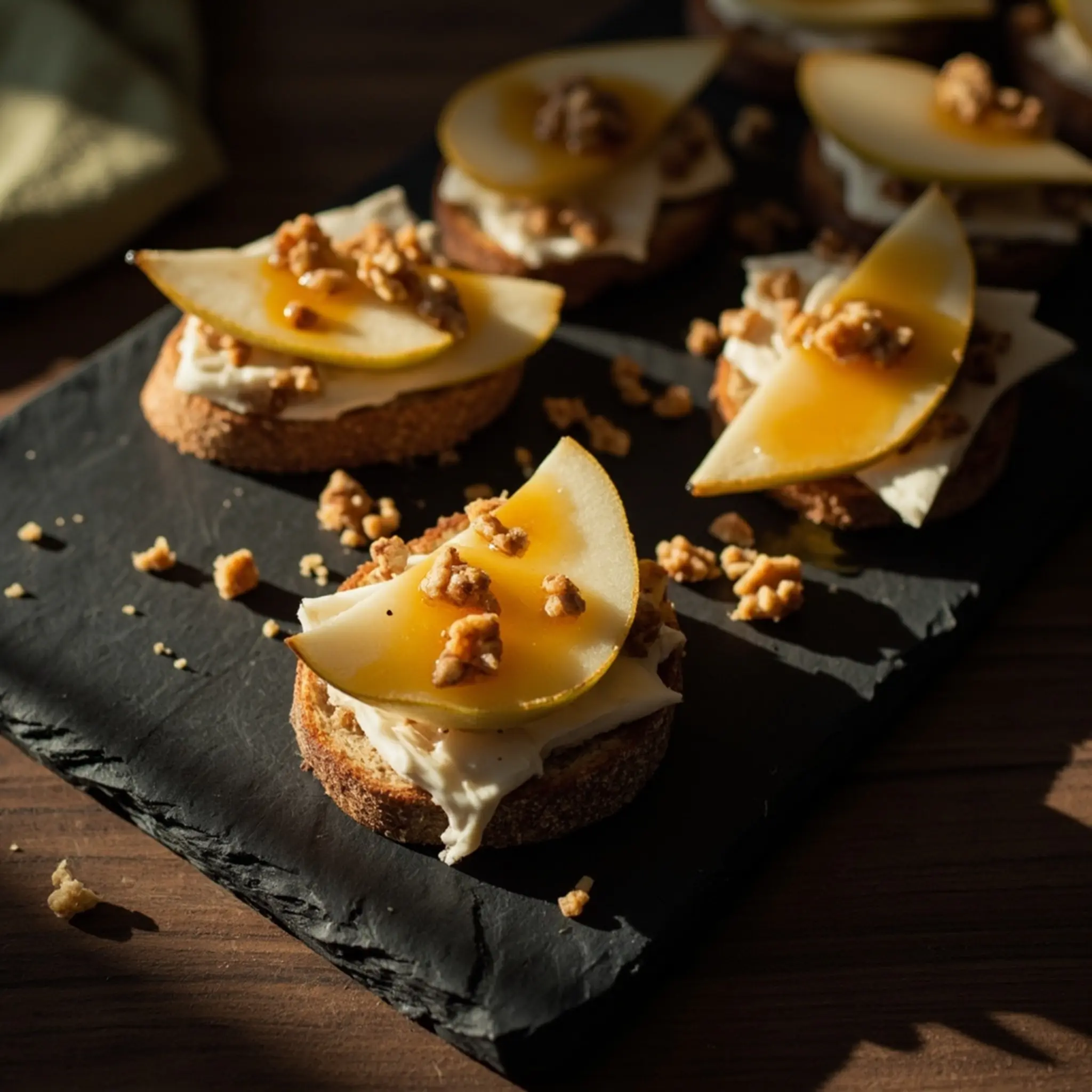 Honey and pear h3 brie crostini 9