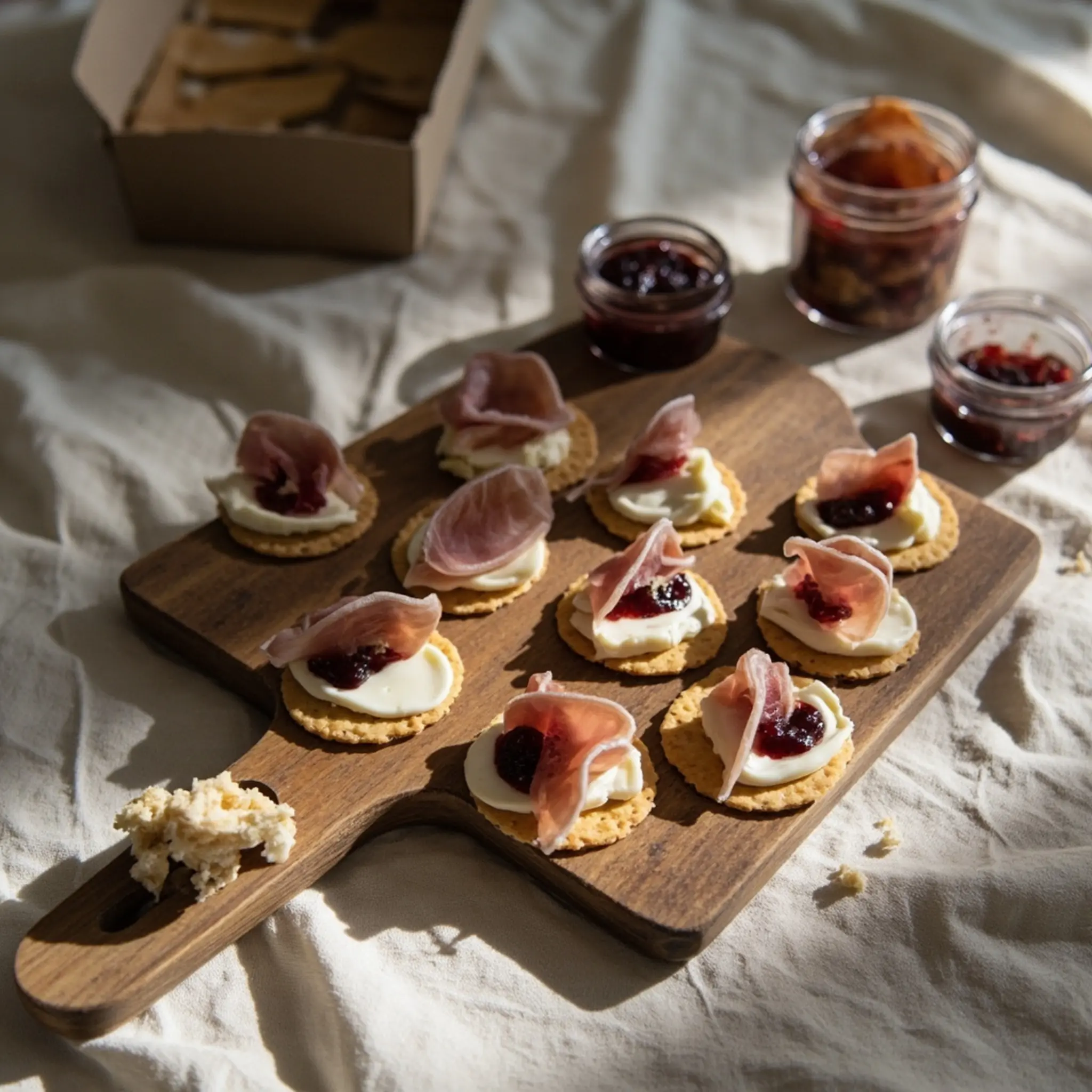 Prosciutto cheese h3 fig jam 038 bites goat cracker 9