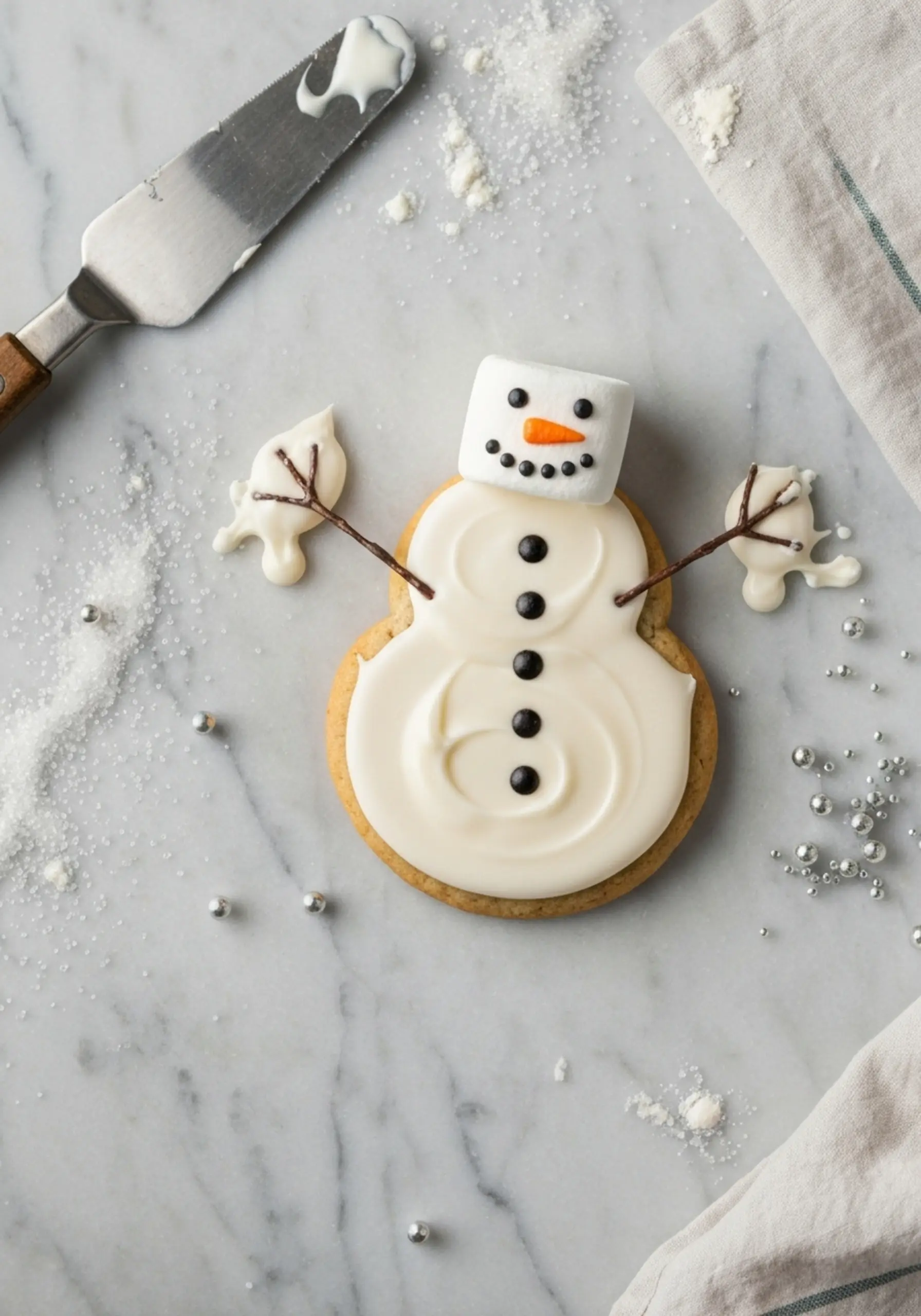 Sugar 1 h3 snowman melted cookies