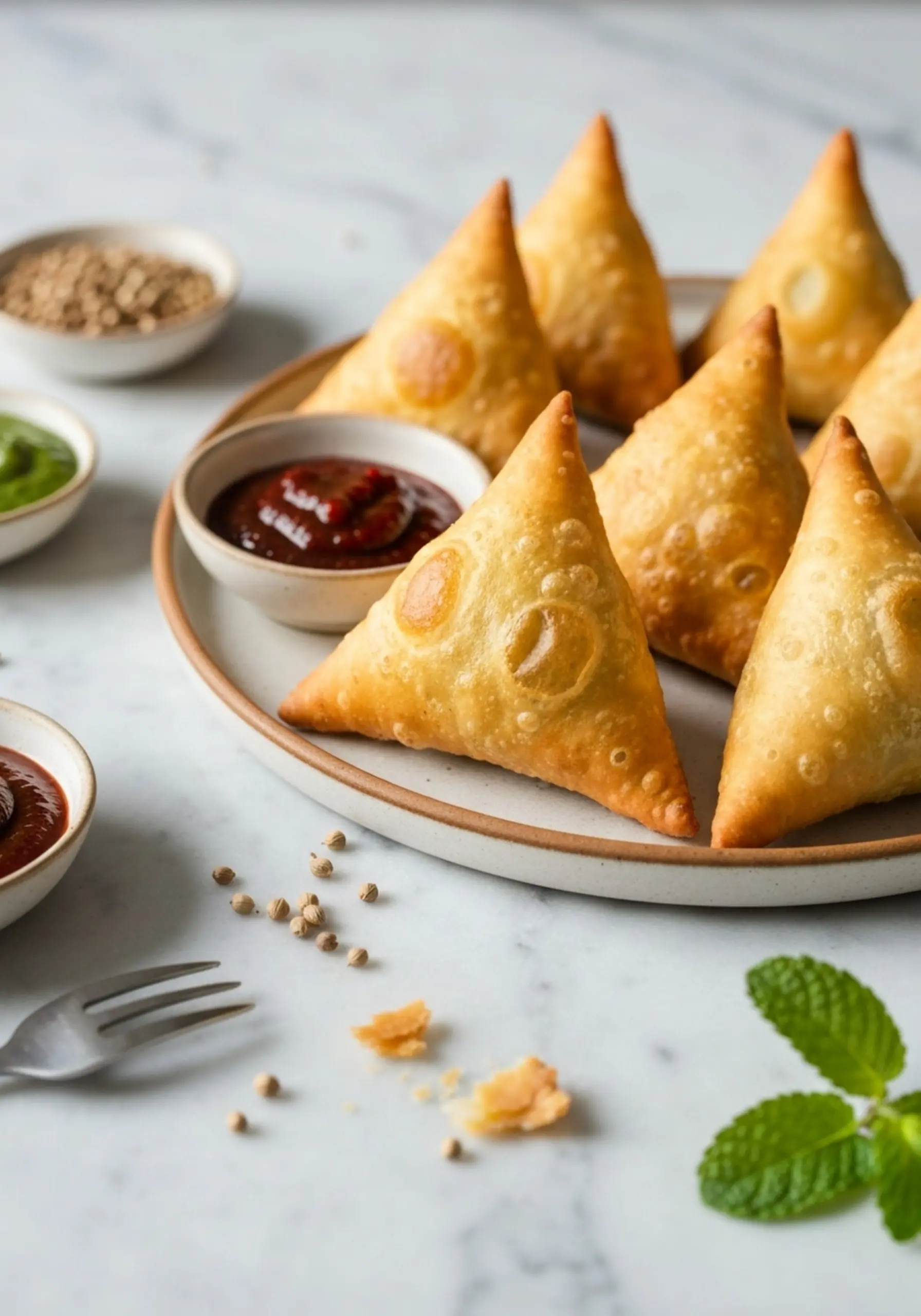 Cranberry h3 chutney samosas 10 spiced with punjabi
