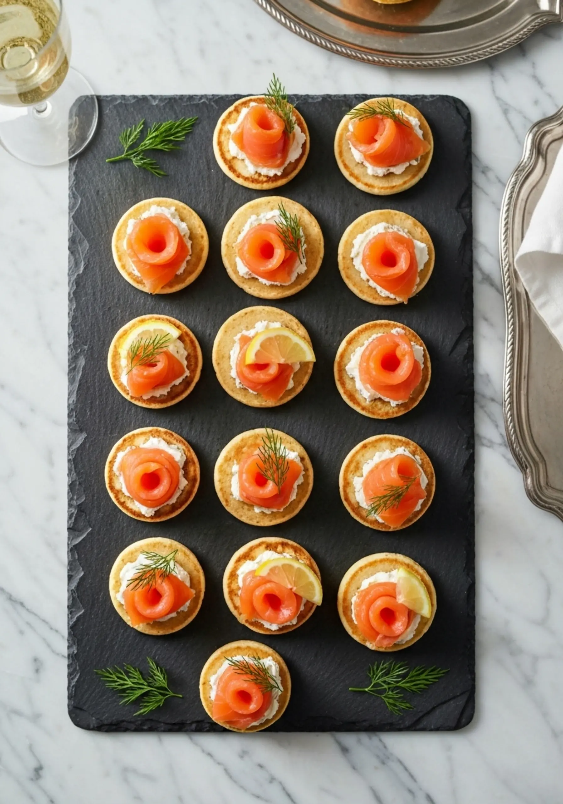 H3 smoked salmon 14 blinis