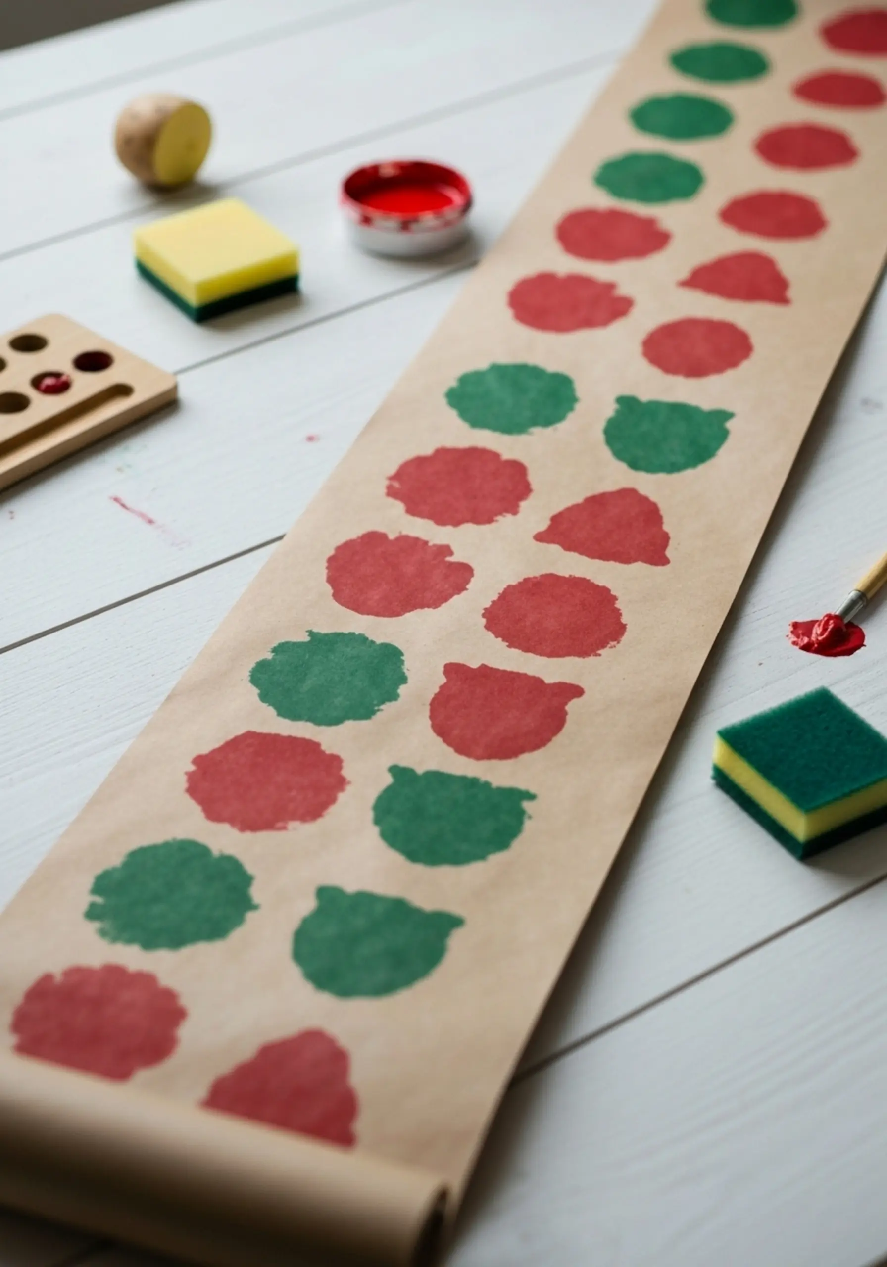 Stamped kraft wrapping paper