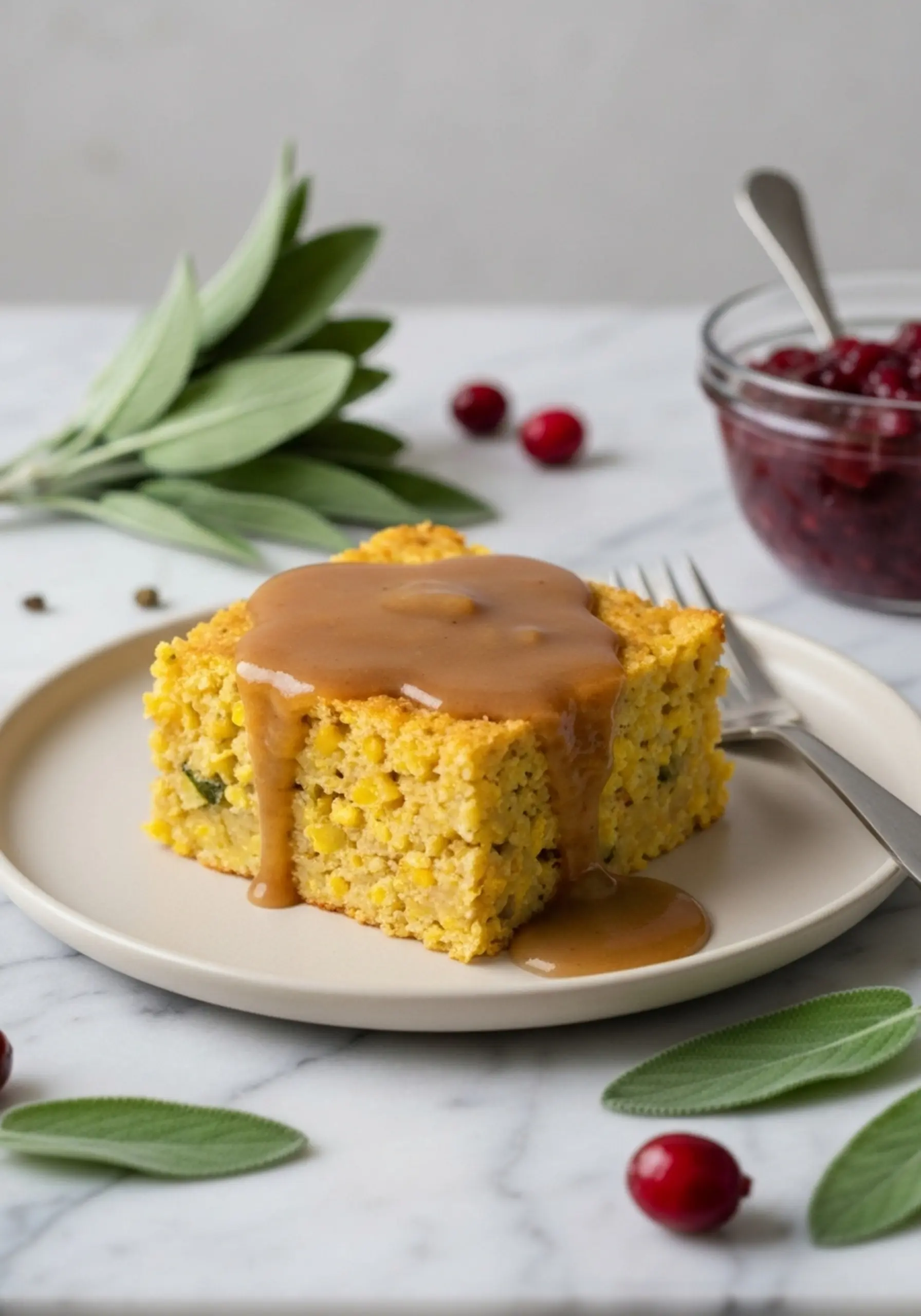 Topped p gravy dressing 19 arguably plate image square slice a of with on