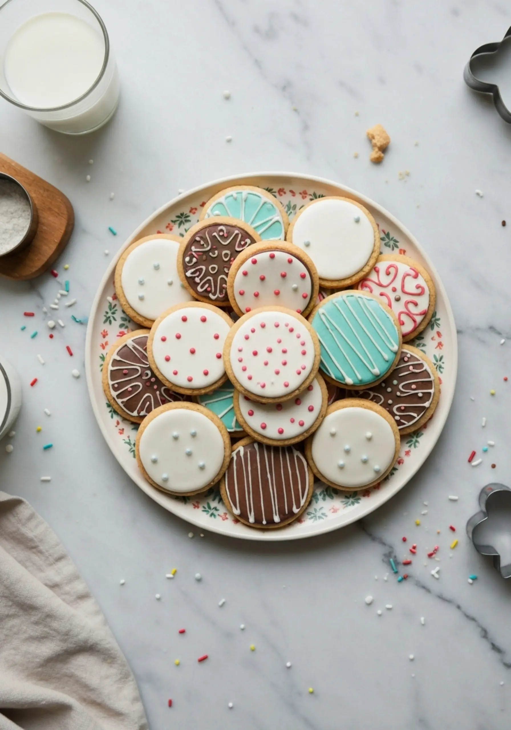 P festive 19 cookies plate image of a decorated pile on