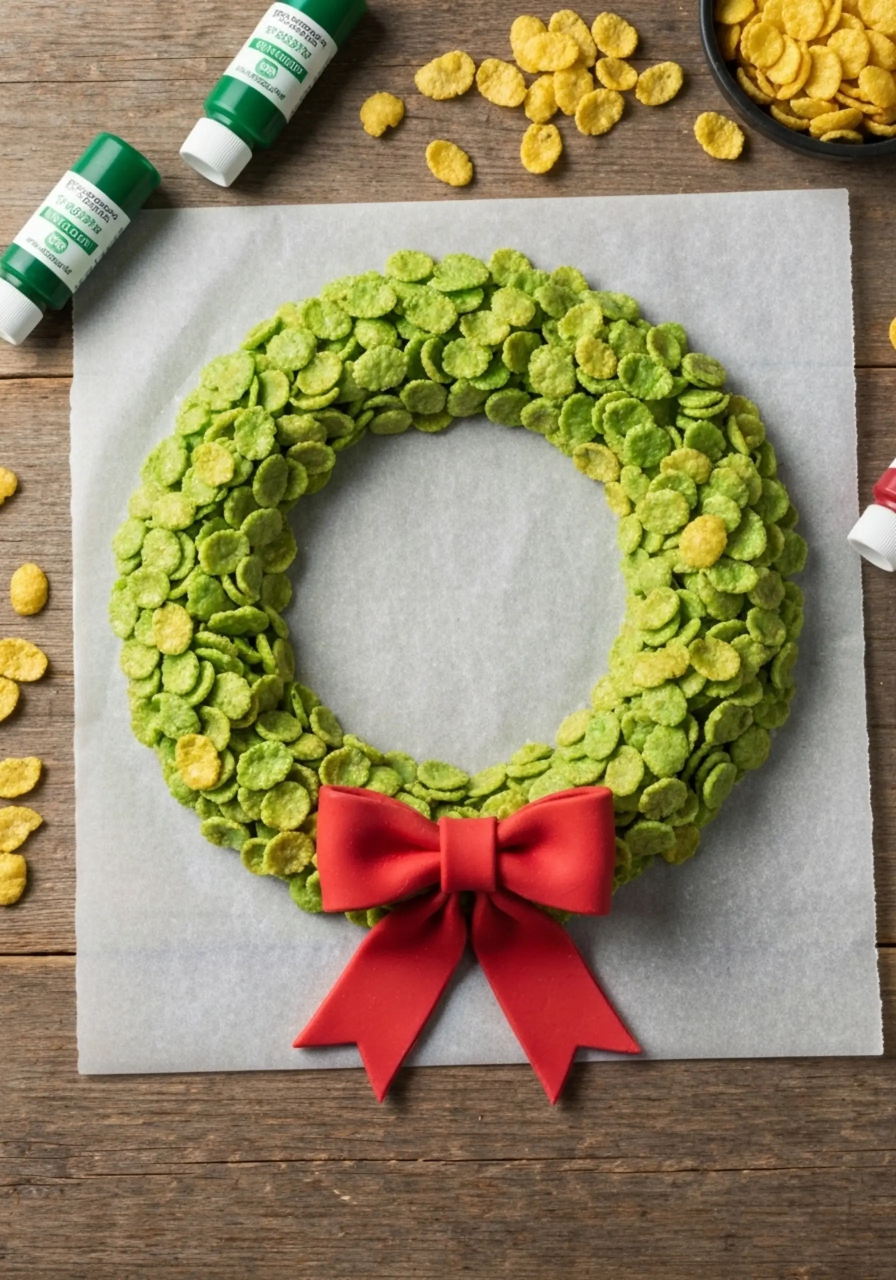 P image of a wreath down the fondant shape view big bow bottom red 20 at top with