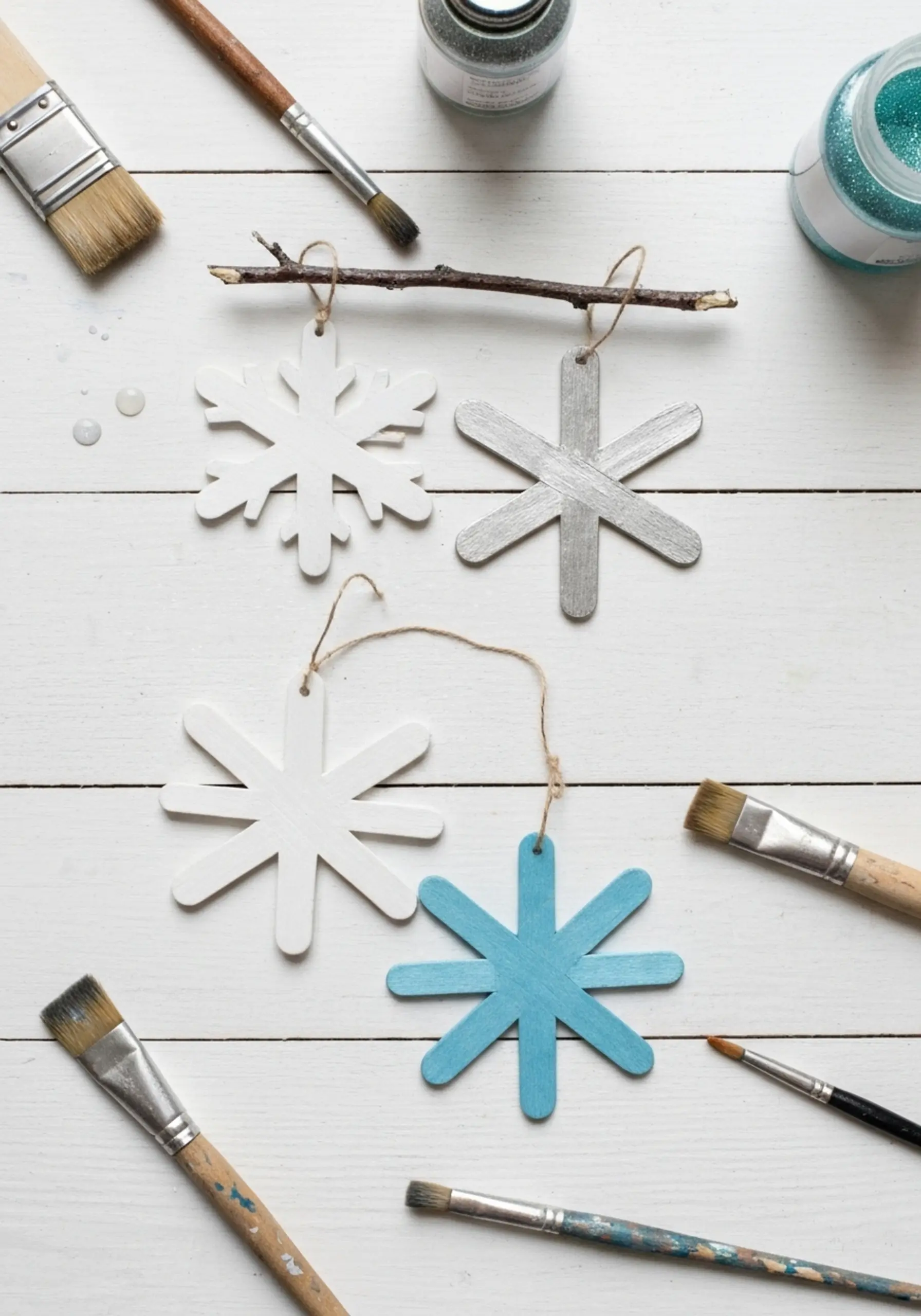 Popsicle stick snowflakes