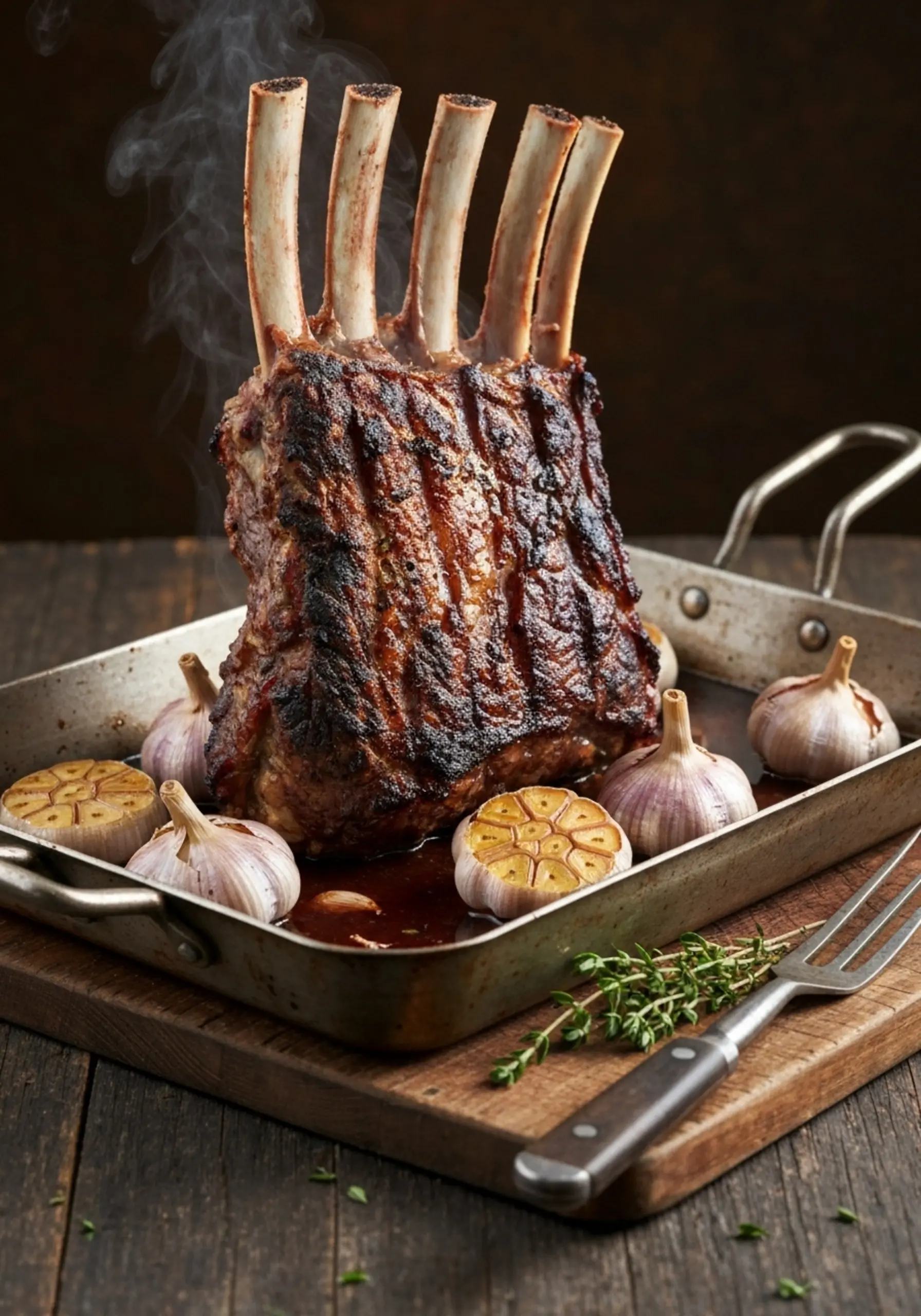 Wine 4 roast h3 au jus prime standing with red rib