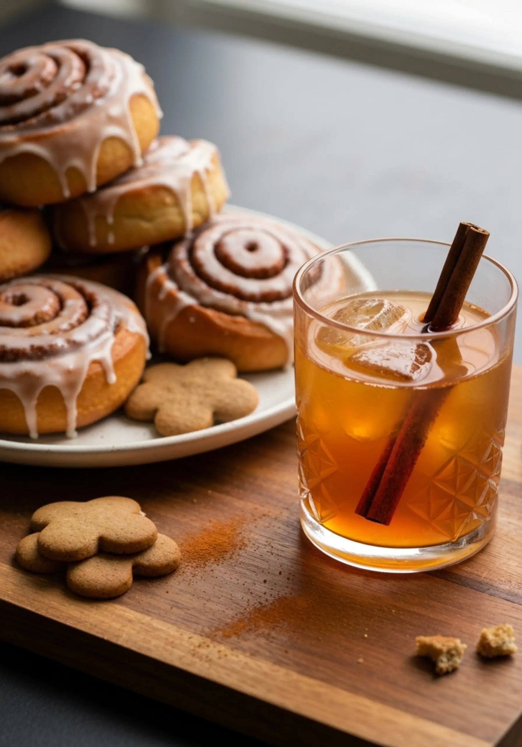 Or colored p image of photographed a next liquid stick garnish 5 to gingerbread rolls cinnamon amber plate with