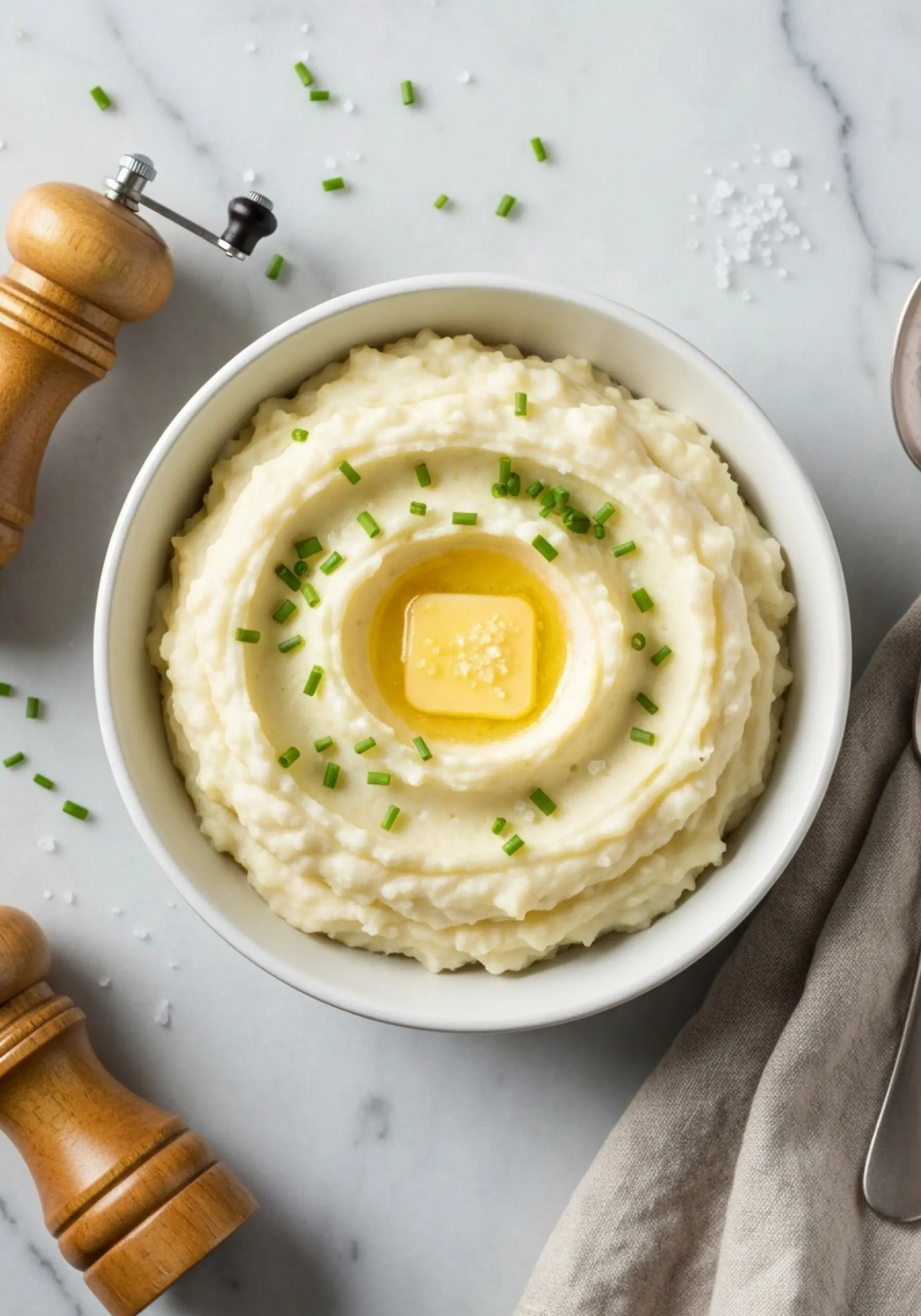 P white pool like image of a in bowl the chives center filled butter 5 melted cloud potatoes with