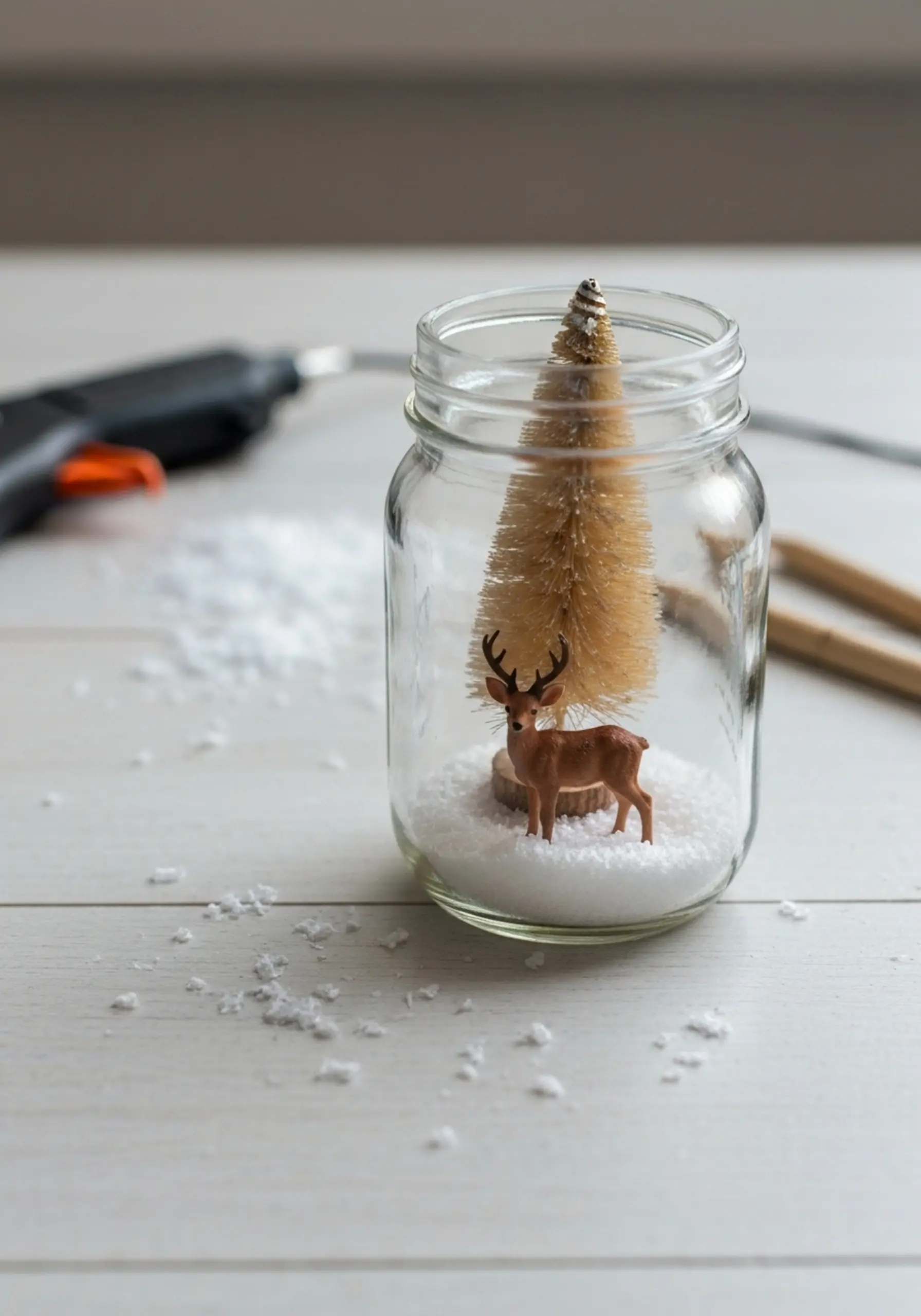 Diy mason jar snow globe
