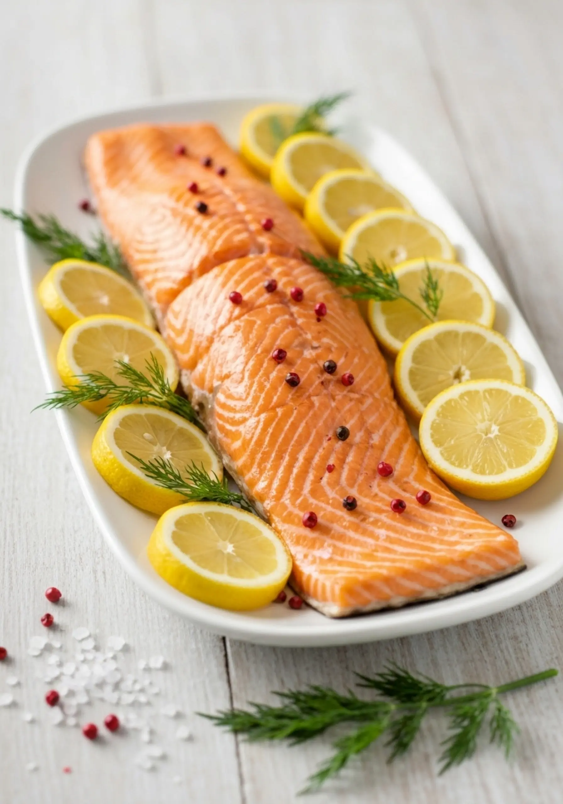 P whole white image of a decorated wheels on colorful bright lemon platter fresh side dill 6 lighting long and salmon with