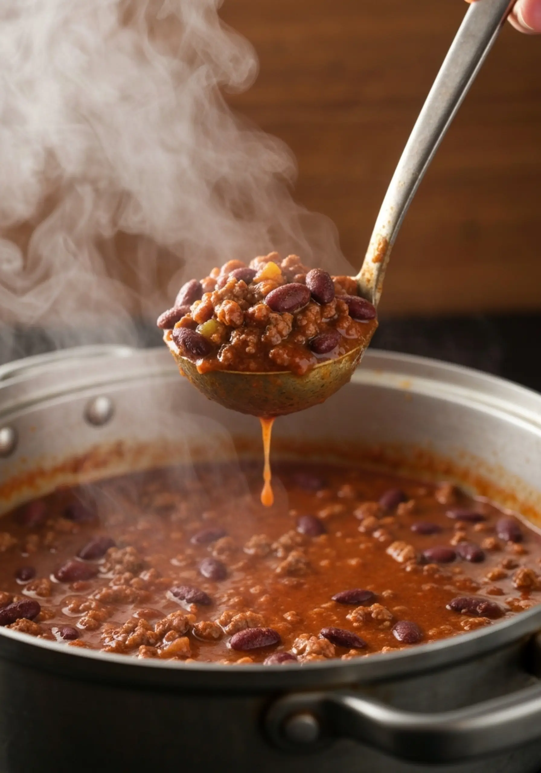 Soup p cheese white onions yellow image of a garnished heavily ladle strong creamy 7 full and chunks potato green with em