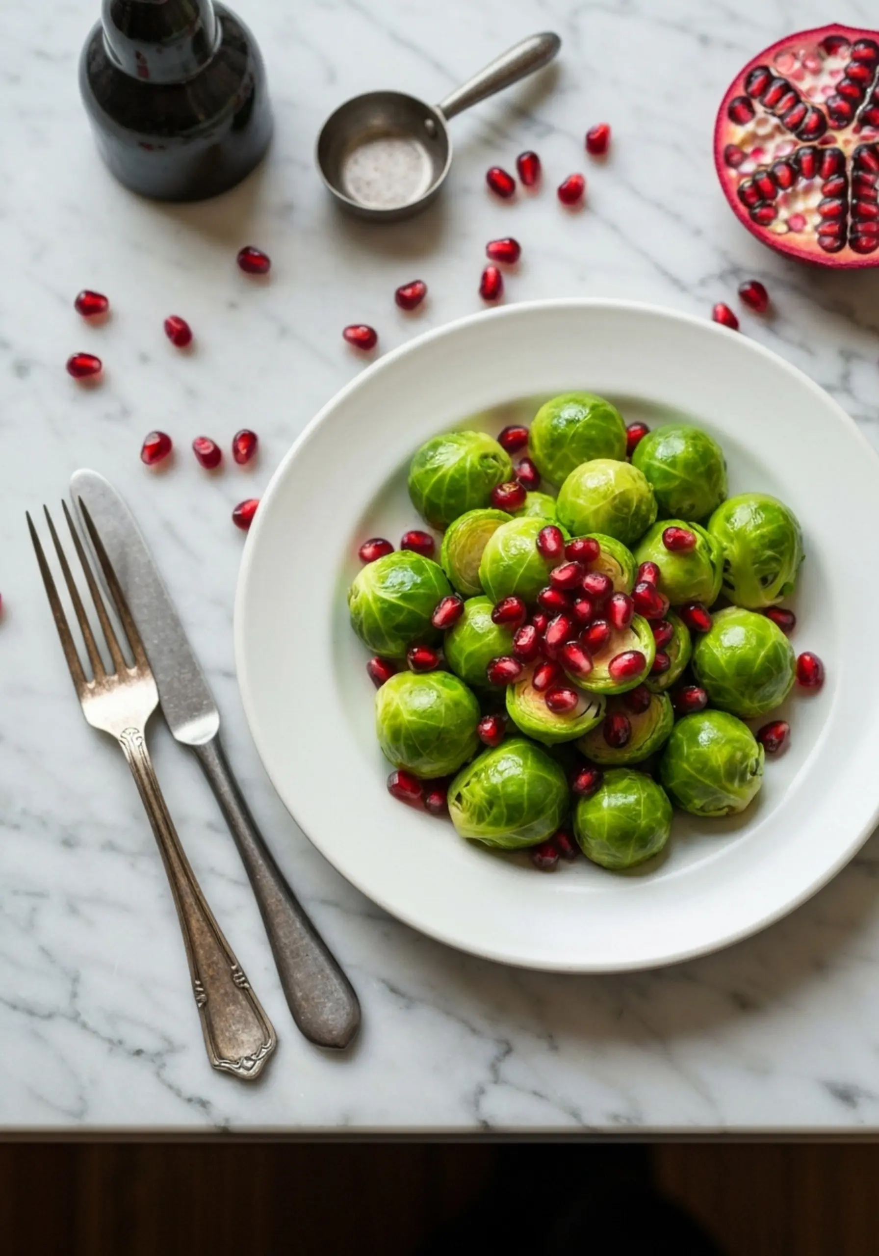 Sprouts brussels h3 roasted 8 038 with pomegranate walnuts