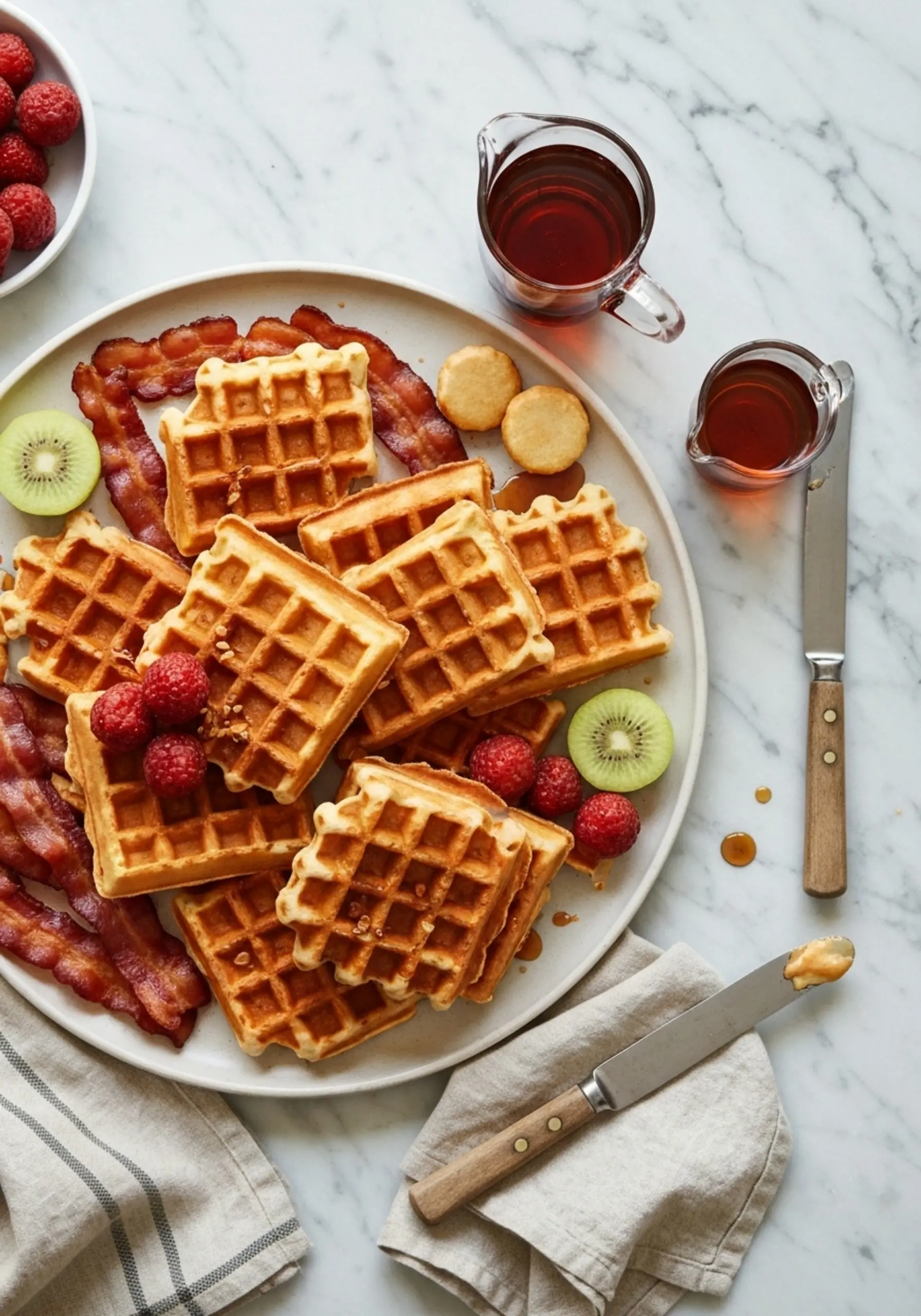 Spread syrup p nearby but pitcher 9 foods image chaotic of a breakfast with beautiful