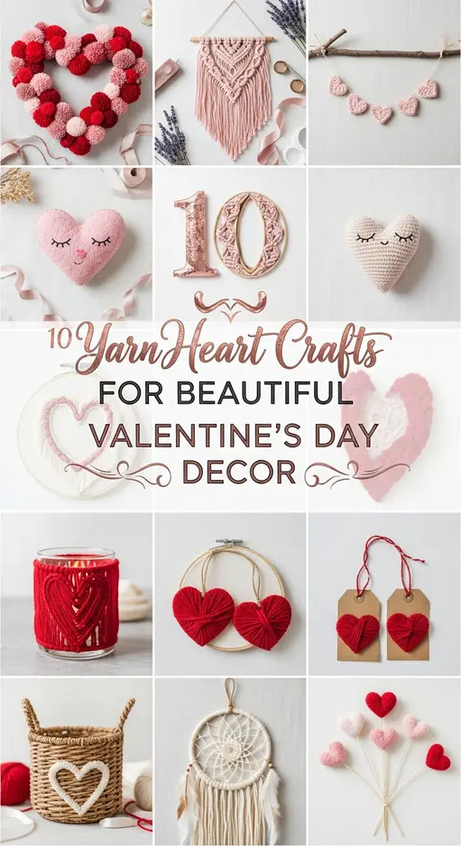 10 Yarn Heart Crafts for Beautiful Valentine’s Day Decor