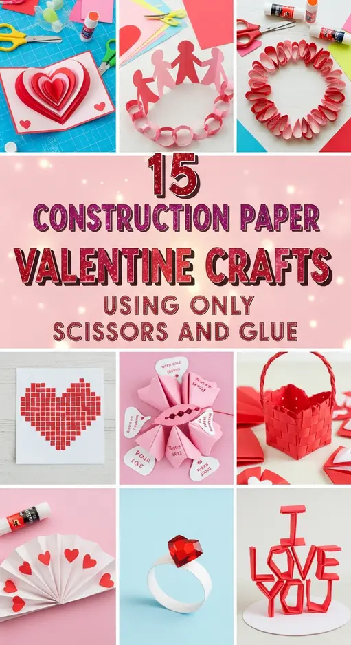 15 Construction Paper Valentine Crafts Using Only Scissors and Glue