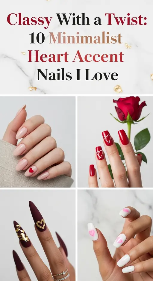 Classy With a Twist: 10 Minimalist Heart Accent Nails I Love
