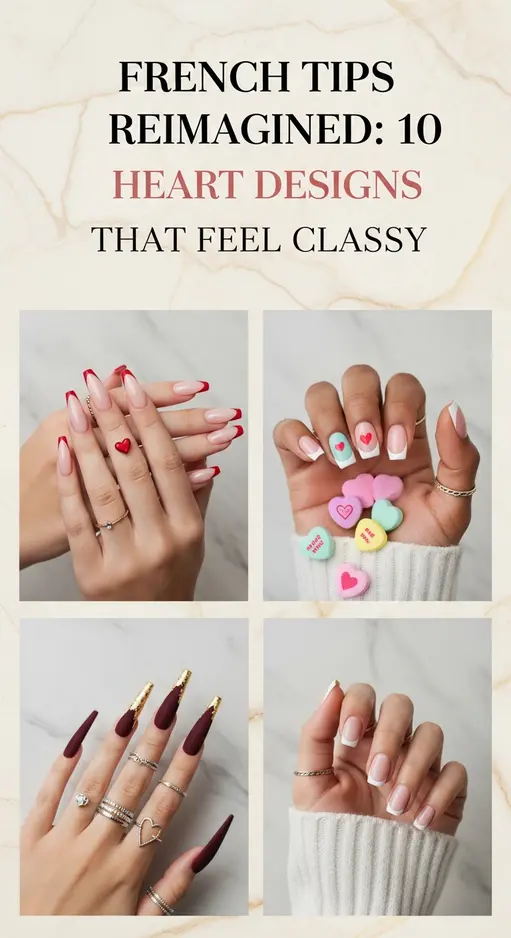 French Tips Reimagined: 10 Heart Designs That Feel Classy