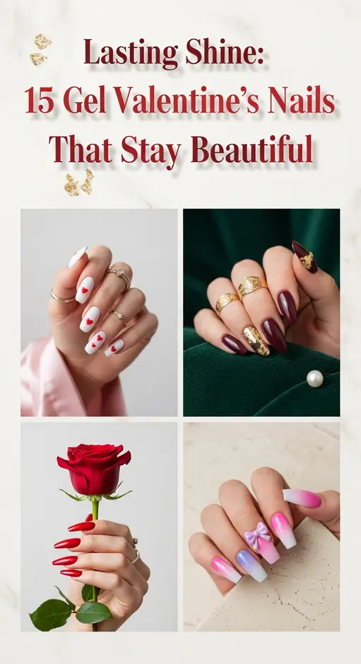 Lasting Shine: 15 Gel Valentine’s Nails That Stay Beautiful