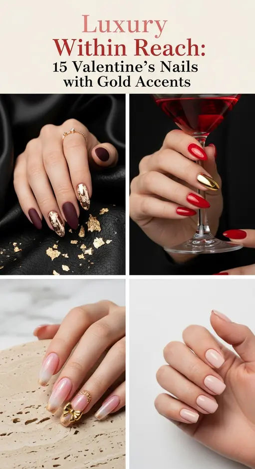 Luxury Within Reach: 15 Valentine’s Nails with Gold Accents