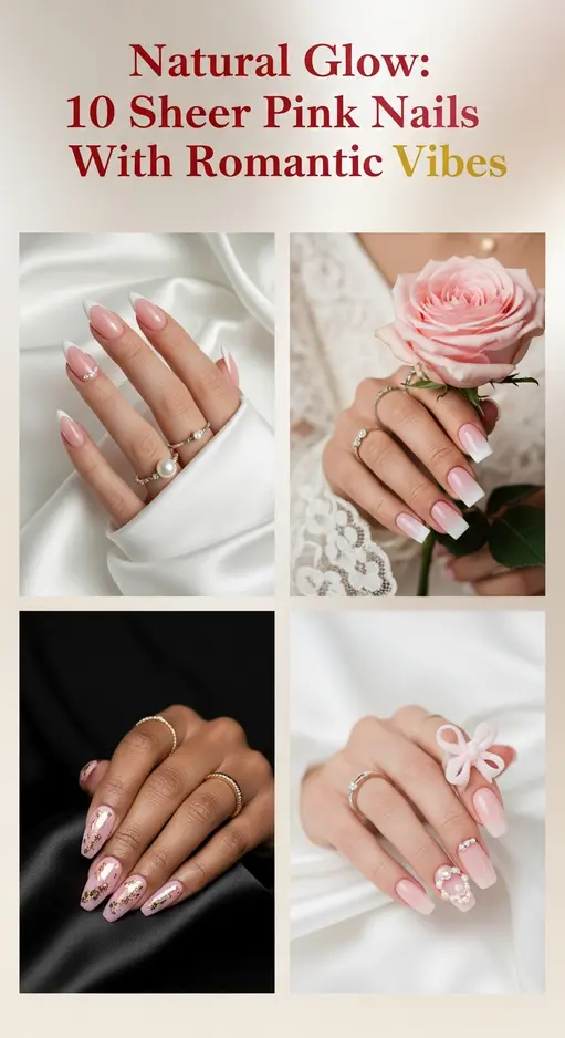Natural Glow: 10 Sheer Pink Nails With Romantic Vibes