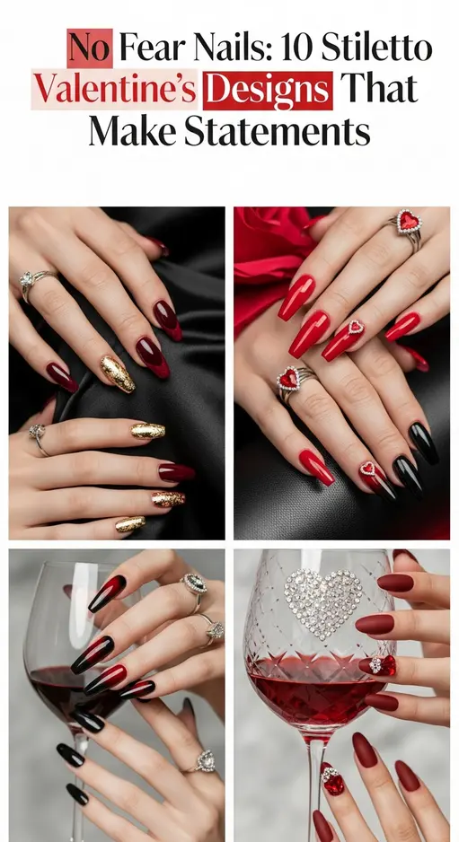 No Fear Nails: 10 Stiletto Valentine’s Designs That Make Statements