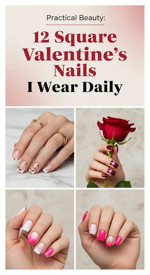 Practical Beauty: 12 Square Valentine’s Nails I Wear Daily