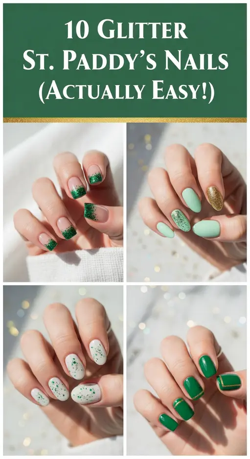 10 Glitter St Patrick’s Day Nails That Stay On All Day