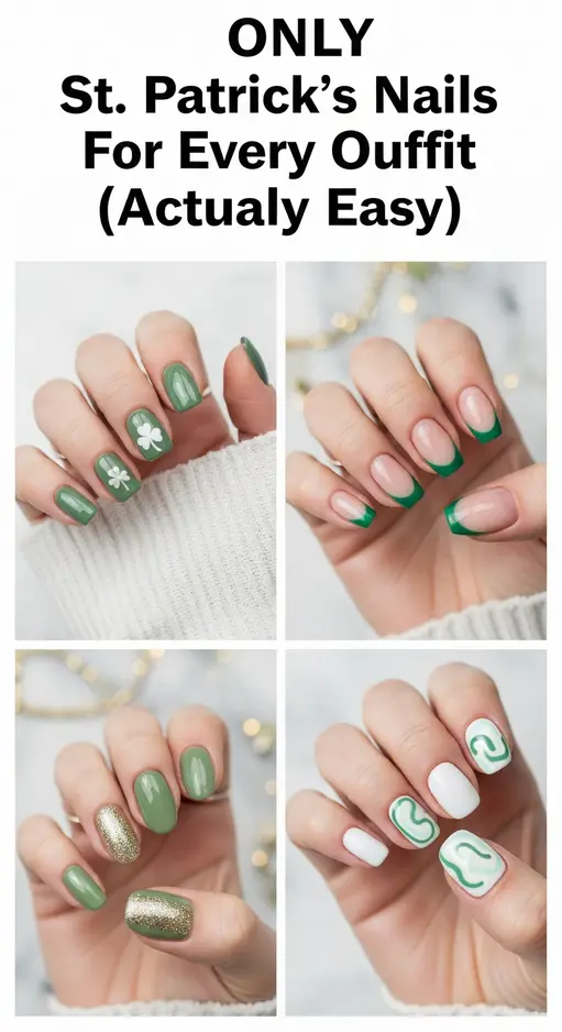 12 Green St Patrick’s Day Nails Matching Every Outfit Perfectly