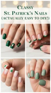 12 Square St Patrick's Day Nails for Classic Timeless Holiday Looks -