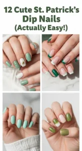 12 St Patrick's Day Dip Nail Ideas Lasting Through March Celebrations -