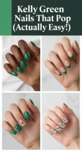 15 Kelly Green Nail Art Popping Against Every Skin Tone -