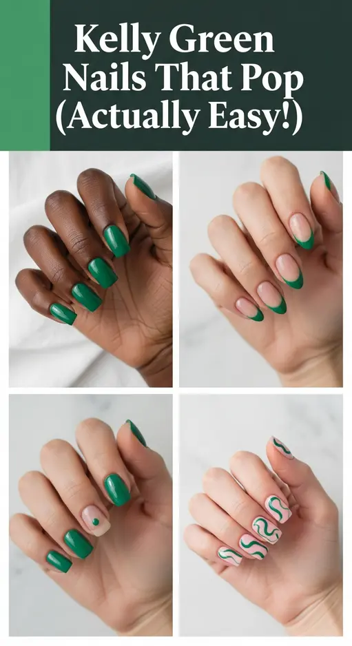 15 Kelly Green Nail Art Popping Against Every Skin Tone