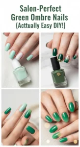 15 Ombre Green Nail Designs with Gradient Looking Professionally Done -