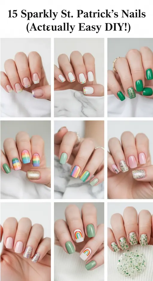 15 Rainbow St Patrick’s Day Nails with Sparkle Catching Attention