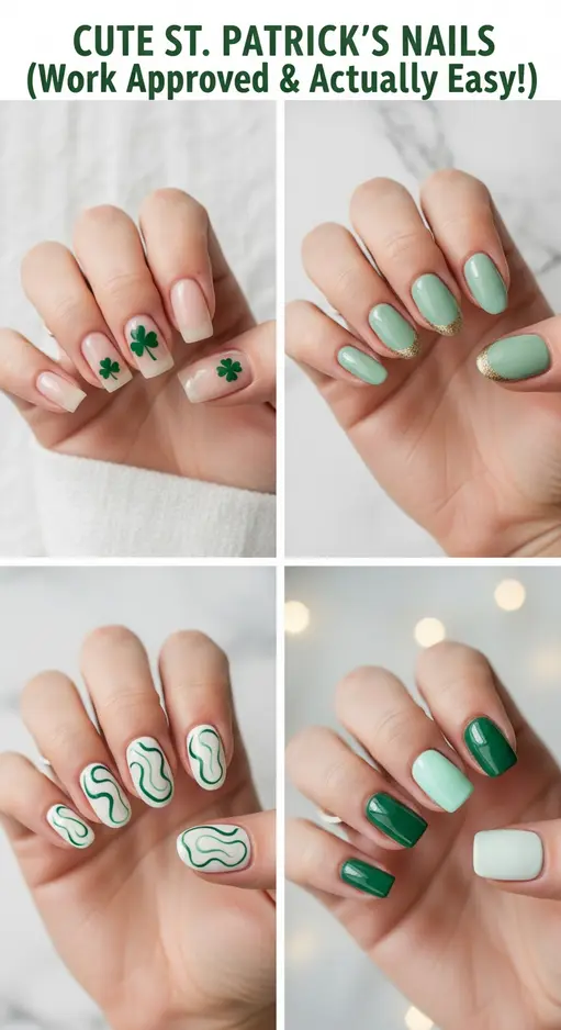 15 Simple St Patrick’s Day Nail Ideas for Work and School