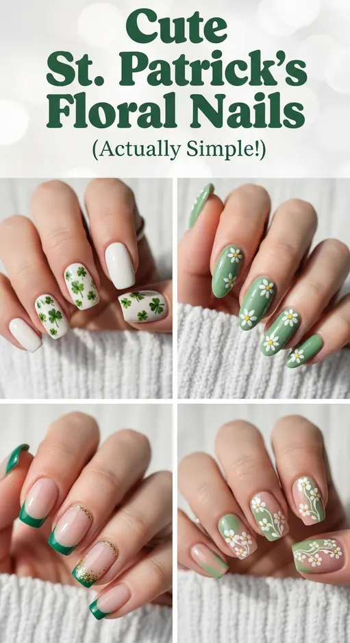 18 St Patrick’s Day Flower Nails Combining Spring Blooms with Irish Spirit