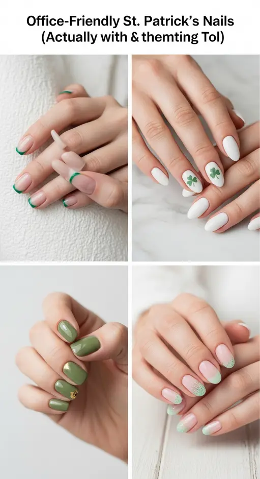 18 Work Appropriate St Patrick’s Day Nails for Professional Office Environments