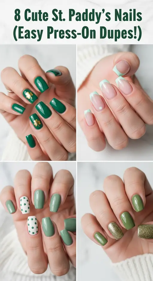 8 St Patrick’s Day Press On Nails Arriving Before March 17th