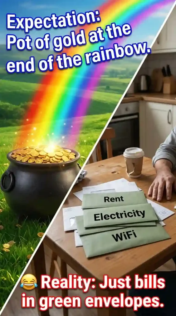 KaveeshMommy St. Patrick's Day meme -“If lost, return to nearest pot of gold.”