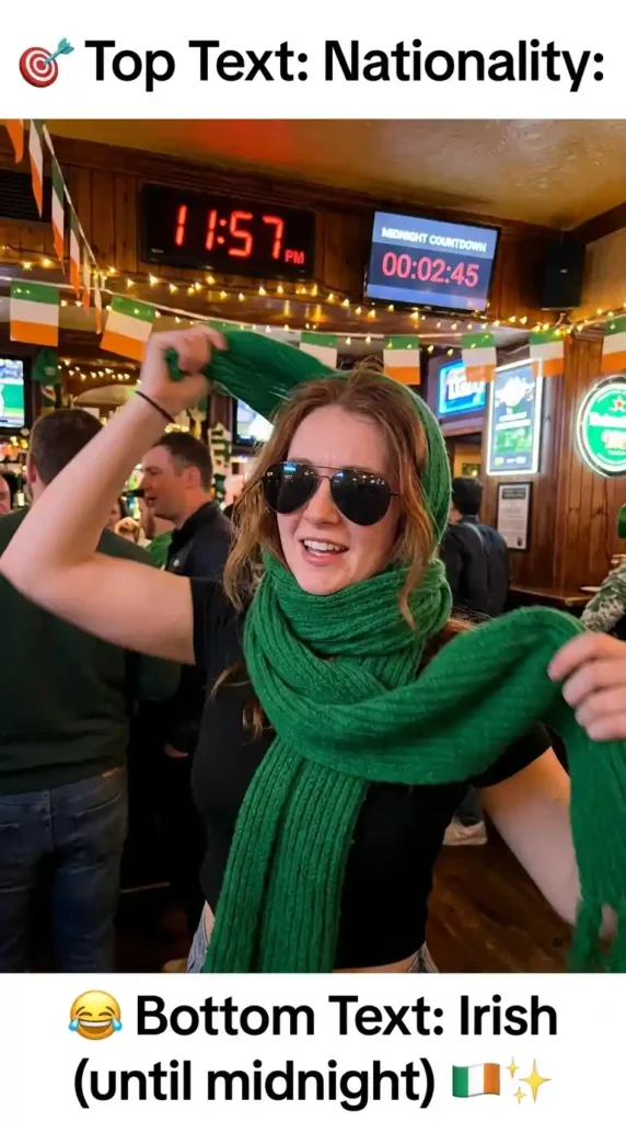 KaveeshMommy St. Patrick's Day meme -“Shenanigans loading… 99% complete.”