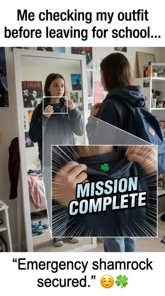 KaveeshMommy St. Patrick's Day meme -Teacher: “Why are you all in green?” / Students: “It’s culture.”