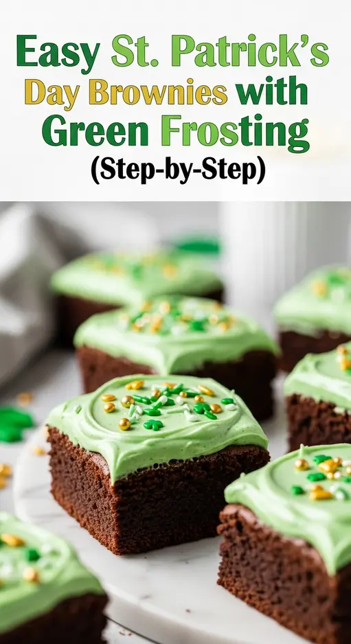 Easy St. Patrick’s Day Brownies with Green Frosting (Step-by-Step)
