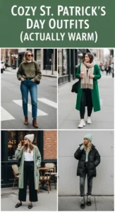 12 St Patrick's Day Outfits for Cold Weather Layered Warm Stylish -