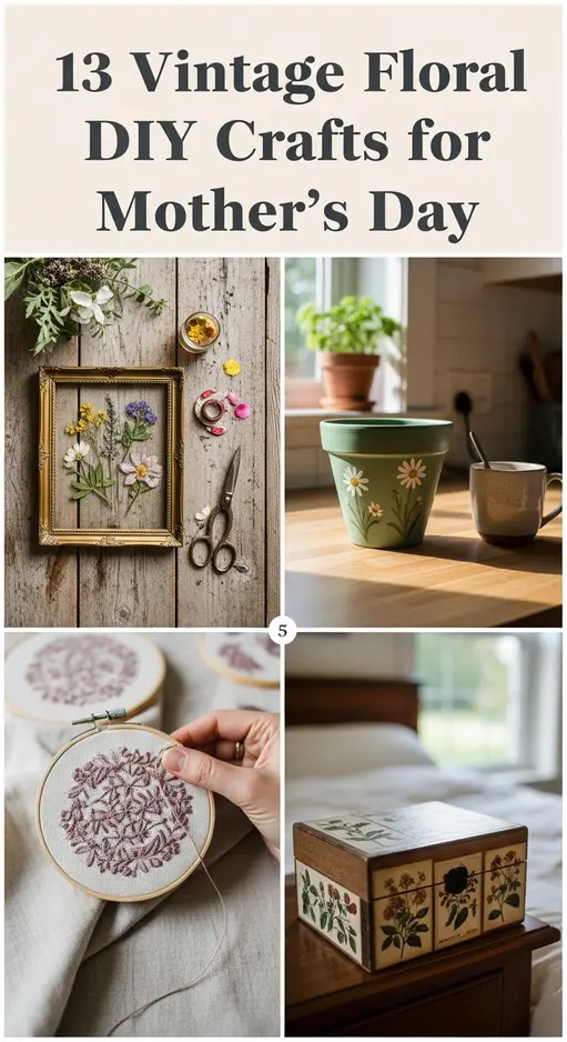 13 Vintage Floral DIY Crafts for Mother’s Day That Fit a Cottagecore Home Perfectly (2026)